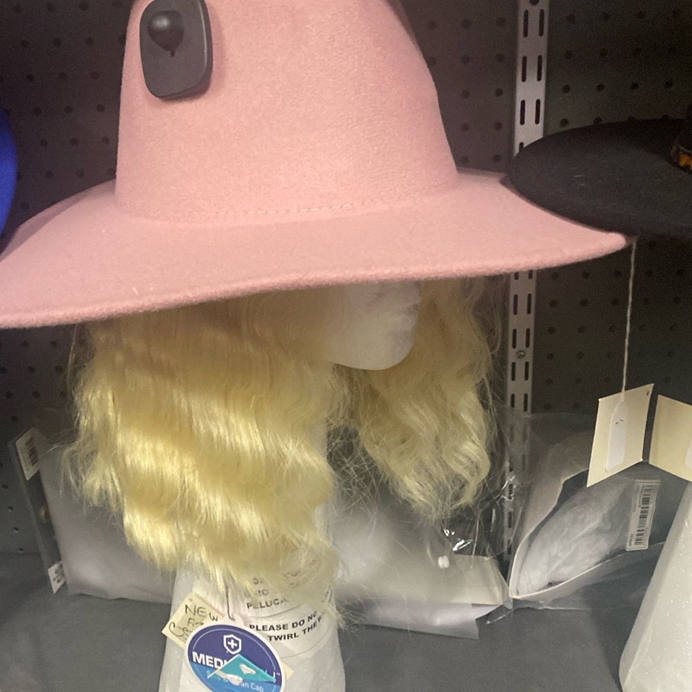 Pink Fedora hat